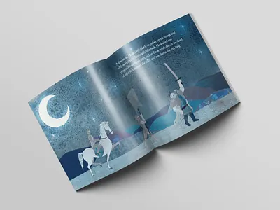 Robert the Bruce, Night Knight blue character design children book illustration childrens book collage collage art design drawing fairytale horse illustration kids king knight night paper paper art paper craft storybook typography