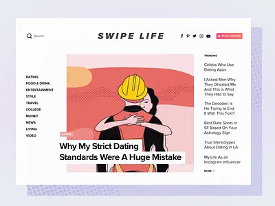 Swipe Life Website lifestyle prototype swipe right tinder webdesign website
