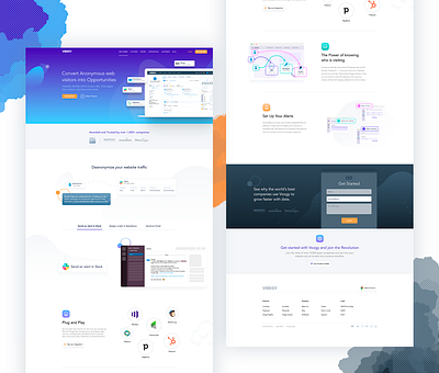 Voogy Landing Page Design anonymous apis business clean ui dashboard identity design illustration illustration art indentify landingpage modern optimisation software software house visitors