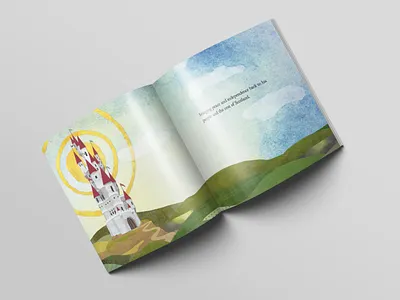 The Tale of Robert the Bruce, Castle castle character design children book illustration childrens book collage collage art design drawing fairytale illustration kids landscape paper paper art paper craft scotland story storybook tower typography