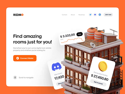 WEB3 Real-Estate (NFT) 3d animation bomb branding buy connect graphic design illustration landing logo market motion motion graphics nft realestate trade ui ux wallet web3