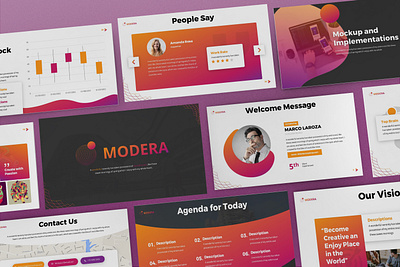 Modera - Networking Powerpoint Template business presentation clean finance illustration lookbook pitchdeck powerpoint template presentation simple slides