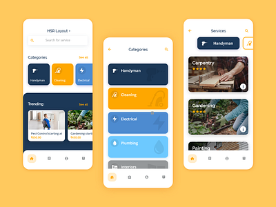 HomTech - On Demand Services App - Home app design daily ui dailyui design handyman service services uber ui uiux urbanclap ux