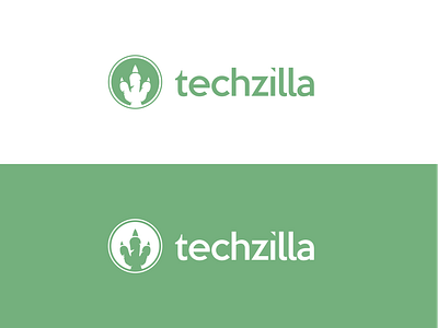 Techzilla branding design flat icon illustration logo vector