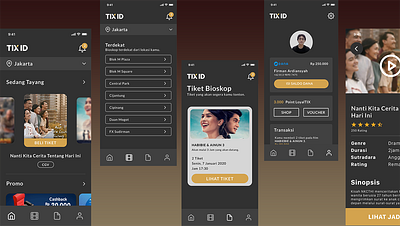 TIX ID REDESIGN - MOVIE TICKET BOOKING app bioskop cinema firmnardians gojek id indonesia indonesia designer logo movie solv ticket tix ui ux