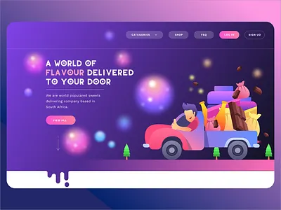 FLAVOUR DELIVERY SERVICE banner hero image illustration interaction design uiux uiuxdesign