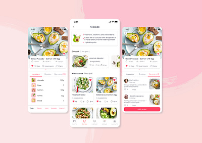 dribbble design food app recipe app ui uidesign uiux