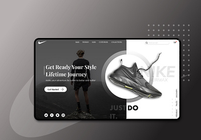 Nike Landing Page branding illustration ui uiuxdesign ux web webdesign website website builder