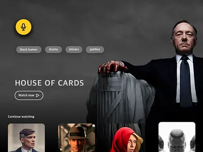 Voice controlled video streaming app animation app app flow design hbo netflix prime tablet ui ux video video streaming voice control voice search