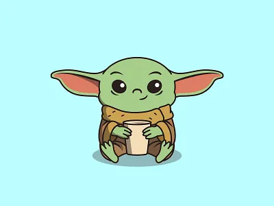 Baby Yoda adorable baby yoda branding cartoon character comic comics cute fanart illustration master movie star wars star wars movie stormtrooper