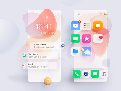 Real iOS Concept (3D Neumorphism Prediction) 3d apple big sur bigsur ios iphone mac mac os macos neumorphic neumorphism os os x skeumorphism system ui ux