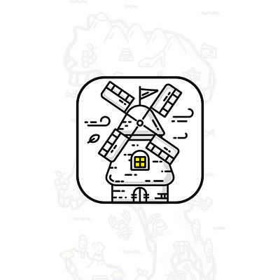 Cessabit App Icon android app app design app store application branding game game art game design google play icon illustration ios logo outline puzzle game stroke ui wind windmill