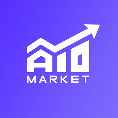 AIO Market Logo branding design flat icon illustrator lettering logo logotype typography vector