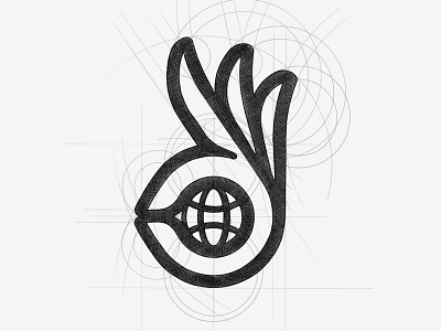 OK Globe Sketch branding design gesture globe illustration line line art line work logo ok okay outline planet sketch sketching sketchlogo sphere