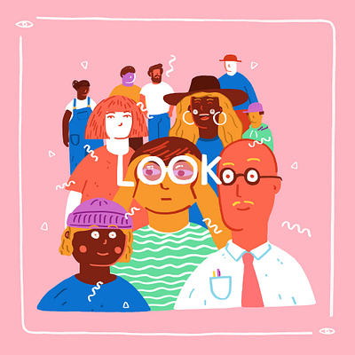 Art Rebels cards - 'LOOK' card design card illustration illustration people