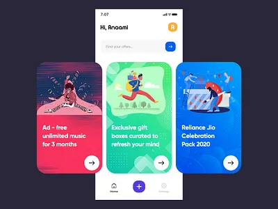 Offers App design app branding clean creative design illustration interface modern offers rewards typography uiux