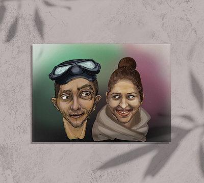 Steve & Maca caricature portrait couple portrait digital painting digital portrait funny portrait portrait portrait art portrait illustration portraits