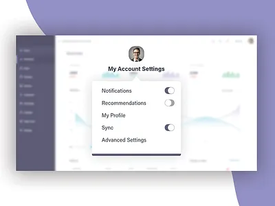 Daily UI #27 - Popup menu dailyui design interfacedesign minimalist popup menu settings ui simple design userinterface webdesign