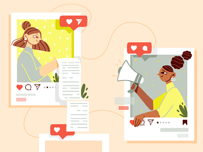 Social Media blog blog post character colors girl hair illustration illustration art illustration design instagram marketing plants thumbnail