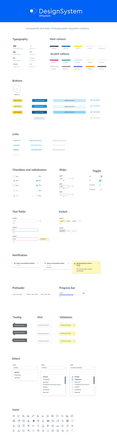 Design system buttons components design system dropdown ui hint icon link notification select styles tooltip typogaphy ui uikit validation