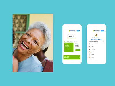 Paraná Banco app blue branding interaction mobile ui ux