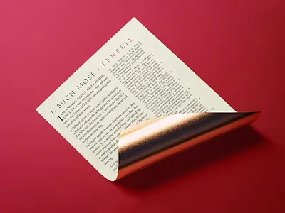 Bible Typography - Hermann Zapf 1955 bible bible design bilingual book design font genesis graphic design greek hermann zapf indesign layout mockup page photoshop traditional type typography verse