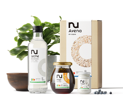 nu breakfast products circular economy graphic design logo packaging packaging design sustainable zerowaste