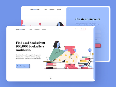 Book Finder - Landing Page book bookfinder clean design ecommerce find book landingpage marketing orange platform purple register seller signin signup simple ui user userinterface