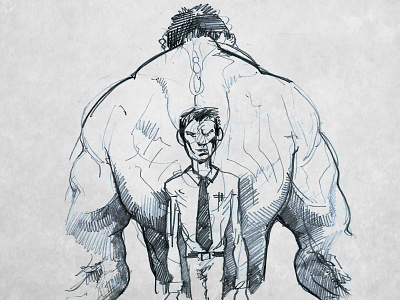 Bruce anatomy brucebanner draw drawing hulk ilustration ilustrator marvel marvelcomics muscles paper pencil sketch