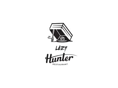 Lazy Hunter restaurant brand identity custom design graphic design icon lettering logo logo design logo mark restaurant typography