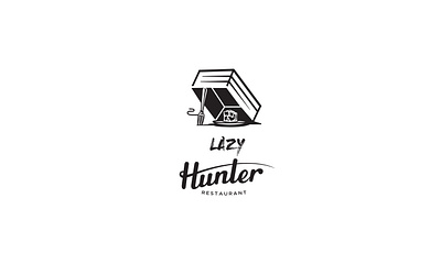 Lazy Hunter restaurant brand identity custom design graphic design icon lettering logo logo design logo mark restaurant typography