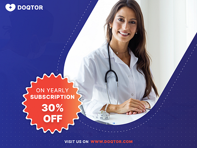 DOQTOR - Banner Design 3 banner banner ad banner design branding design doctor figma graphics health healthcare hospital illustration vector