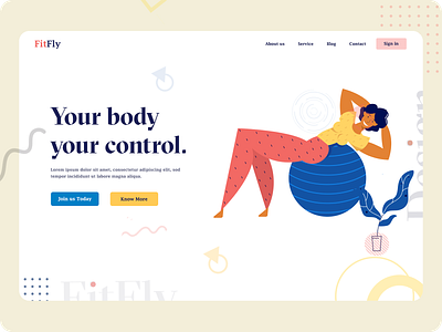 Fitness Header Style 2 2k20 agency branding challenge colorful concept creative fitness header header exploration illustrator tranding typogaphy ui uiux vector web webdesign website