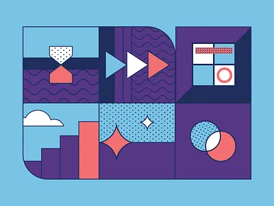 Abstract icons abstract design geometric icon illustration line icon memphis style pattern textures