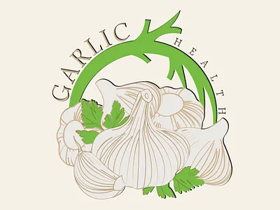 Garlic Health design logo vintage