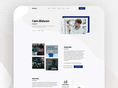 Benav - Personal Portfolio Template adobe xd agency blog cv resume cv template personal portfolio psd psd template template themeforest ui
