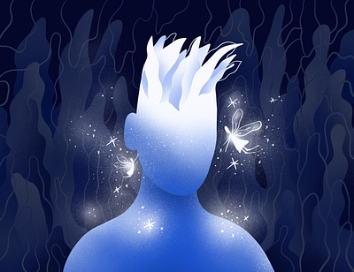 Night Wizard art blue design dreaming illustration magic night wizard