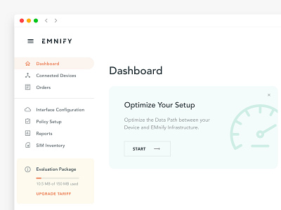 IoT Dashboard empty state (SaaS web app) admin b2b clean dashboard internetofthings iot minimal prototype saas software user experience designer user interface design ux