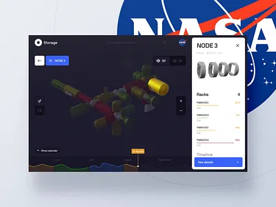 NASA ISS Management Interface 3d animation app cinema4d clean design interaction iss management module nasa space spacex store ui ux web