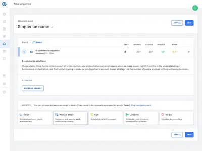 Email sequence creation app email sequence uiux