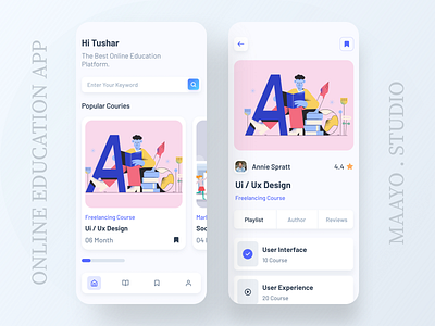 Online Education app app concept e learning education education app home screen ios application learning app online classes online courses ui ui course ux ux course visual design