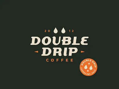 Double Drip brand branding brew brewery brewery logo coffee coffee shop lettering logo minimal stamp text logo typography vintage