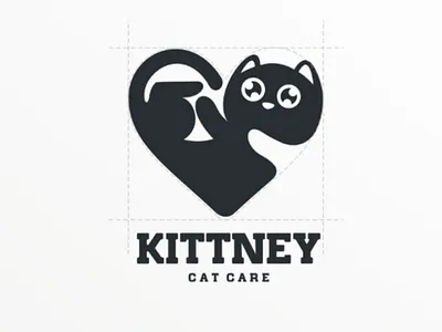Cat love animal brand cat logo logodesign love petshop vector