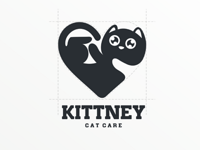 Cat love animal brand cat logo logodesign love petshop vector