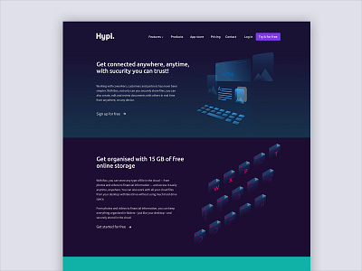 Hypi's product page app branding icon typography vector web wireframes