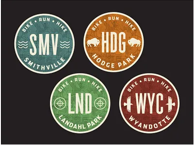 Trail Badge Stickers badge iconography icons sticker topography trail