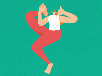 Listen to Your Body character design communication flexibility flexible illustration texture vector yoga