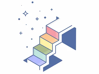 🌈Stairs🌈 art illustration pastel procreate rainbow vector