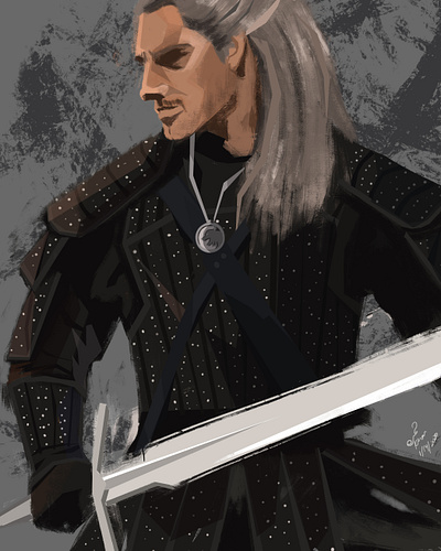 Geralt of Rivia (2) animation art character design digitalpainting illustration painting web