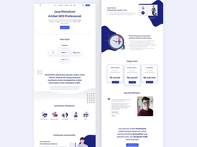 Kontenesia-Landing page Redesign Project brand branding content creative design figma flat illustration landing page minimal seo service simple ui uidesign ux web webdesign website writer